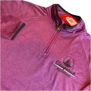 Northern Souvenirs‎ 1/4 Zip Pullover Saugatuck Michigan Heather Purple Women's L